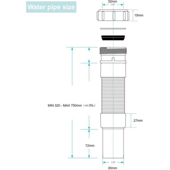 Tuyau De Vidange Flexible 5m Ou 6m Pour Climatiseur Et Déshumidificateur - Avec Adaptateur Caoutchouc Et Clip - 9