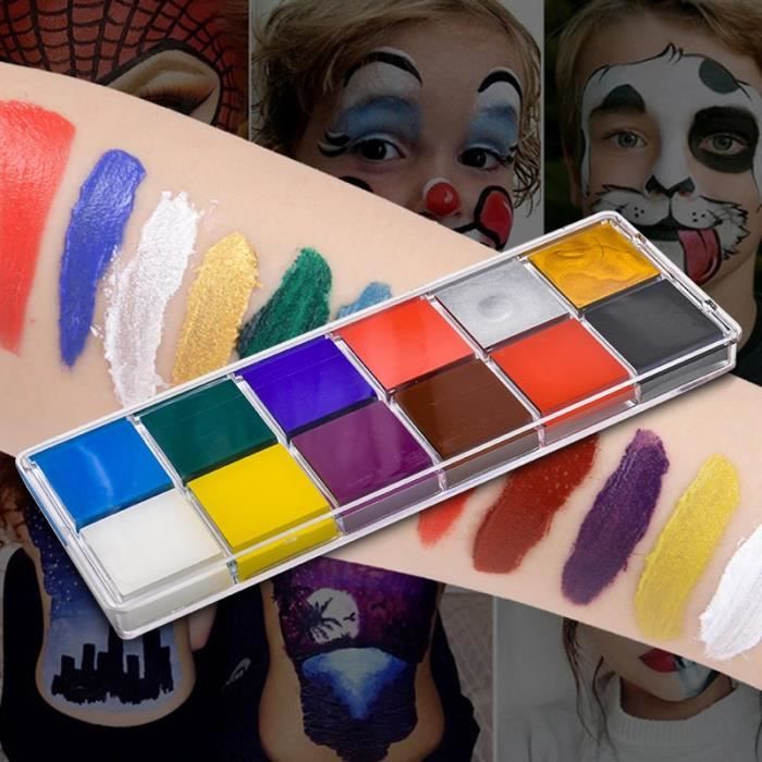 Palette de maquillage,Peinture de visage pour enfants,12 couleurs
