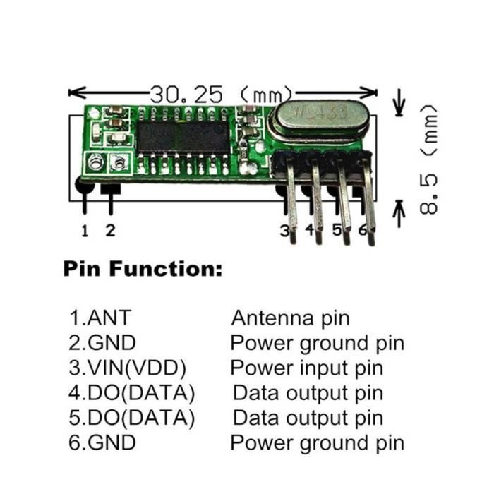 1 Récepteur-Récepteur De Télécommande Sans Fil RF 433Mhz, Commutateur