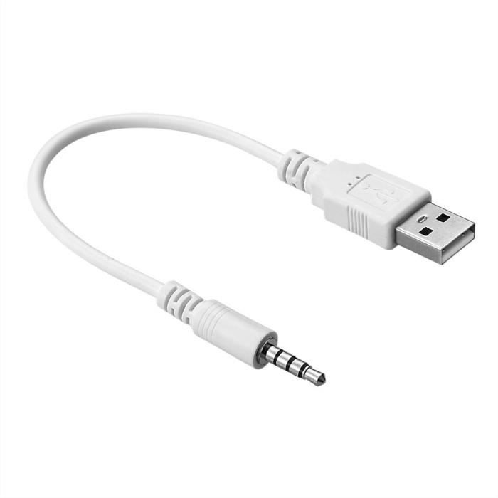CABLING® Câble USB Câble de chargement AUX IN OUT - Prise Jack 3,5 mm mâle  vers USB 2.0 A mâle - Blanc - Cdiscount Informatique