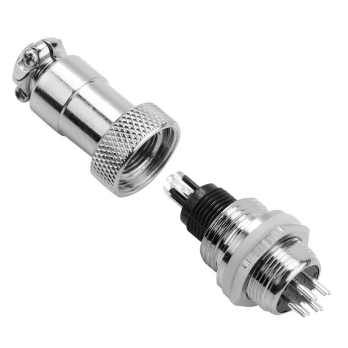 Connecteur d'aviation GX12 2Pin 12mm - YOSOO - Prise mâle femelle en métal - Blanc