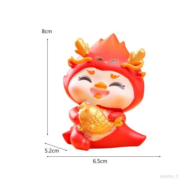 Figurine Dragon Cool Et Mignonne 13.5x10x7cm - Statue Dinosaure Résine Pour Jardin Et Décoration