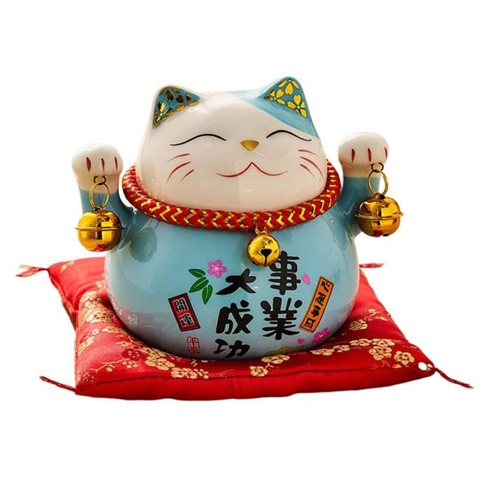 Acheter Statue de chat porte-bonheur japonais Maneki Neko en céramique,  dessin animé à longue queue, Feng Shui, ornement de bureau, décoration de  la maison