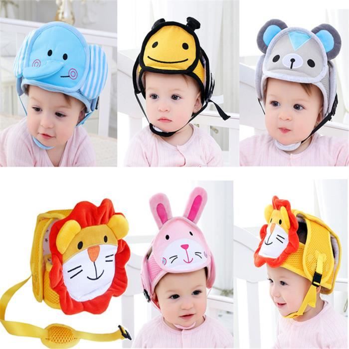 Casque Protection Bébé Iwobi - Anti-Choc Ajustable - 8-36 Mois - Gris-Bleu