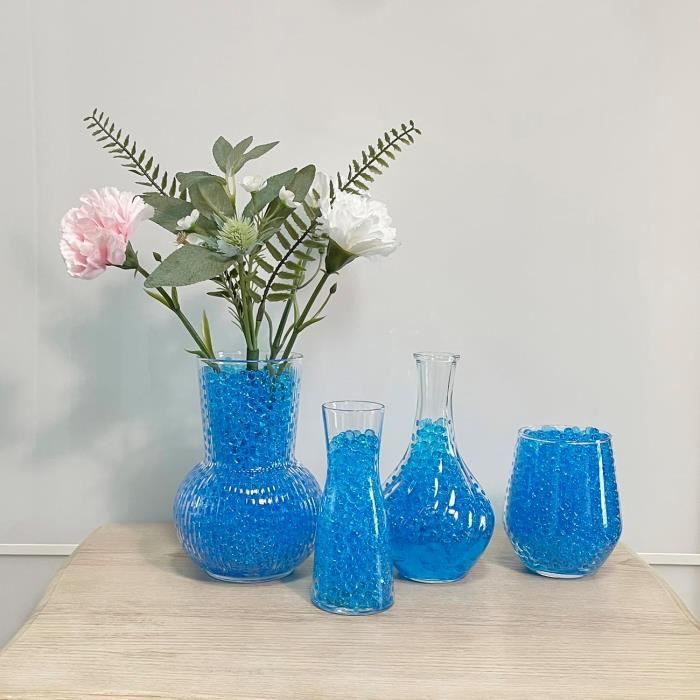 Lot De 19 Perles Artisanales En Pâte De Verre Opaque - Décor Bleu, Façon Murano, Fabriqué En Inde