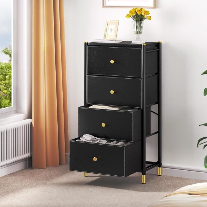 YITAHOME Commode à tiroirs en Tissu avec Dessus eois et Grand Espace de ...