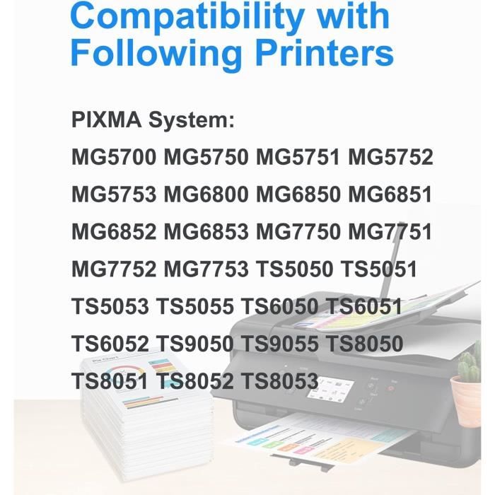 10 Cartouches compatible avec Canon PGI-570 CLI-571 Pixma MG-5750 MG-6850  MG-6853 TS-5050 TS-5051 TS-5053 TS-5055 TS-6050 TS-6051 - Cdiscount  Informatique
