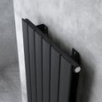 Sogood radiateur pour chauffage central 160x31cm radiateur à eau chaude panneau double couches vertical noir-gris-2