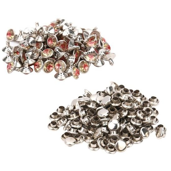 TMISHION Rivets pour cuir 100 pièces cristal strass tuyau diamant Rivet pour  bagages / chaussures / chapeaux / accessoires de - Cdiscount Bricolage