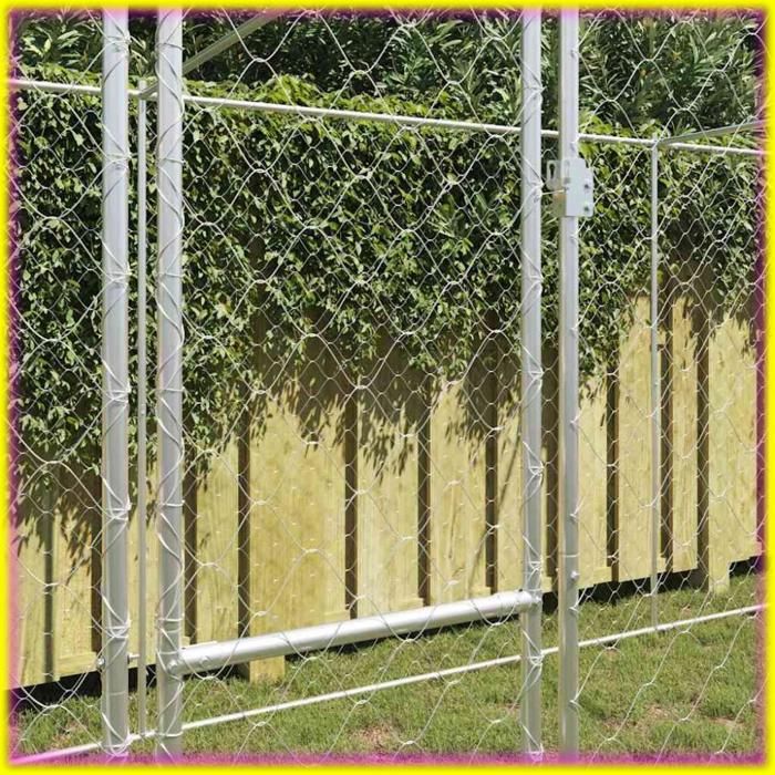 Cage pour chien Argent 800 x 200 x 256 cm Acier galvanisé vidaXL