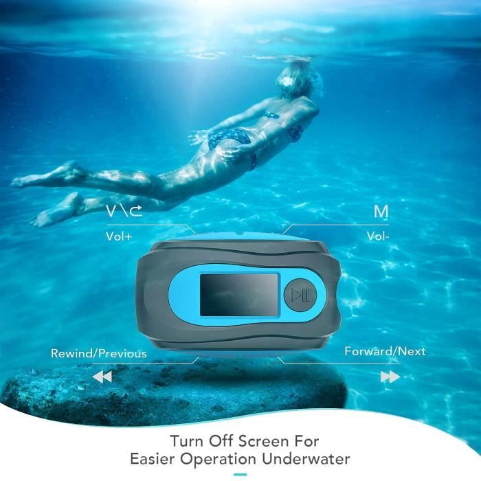 VOLORFUL X18 Lecteur MP3 étanche professionnel pour la natation