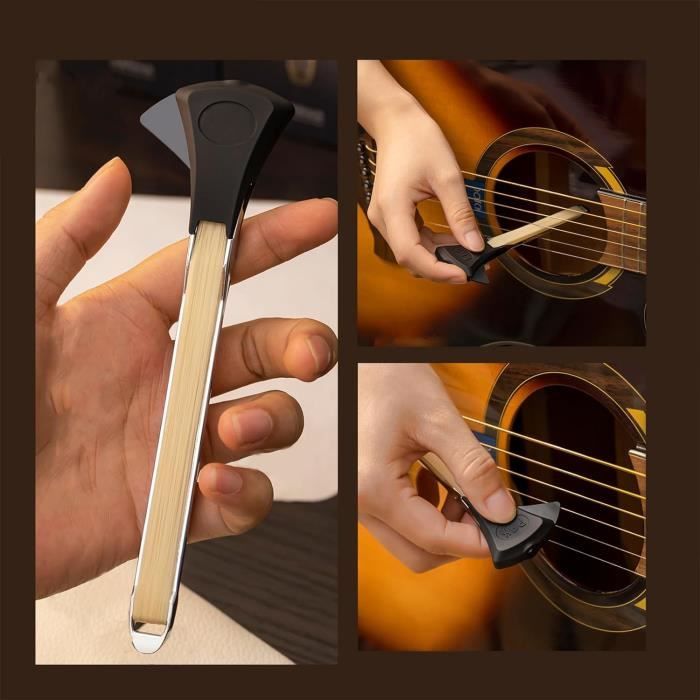 Archet de Guitare Picasso Bow – Accessoires de Jeu d'archet de Guitare,  médiator de Guitare intégré, Accessoire de Guitare Portable