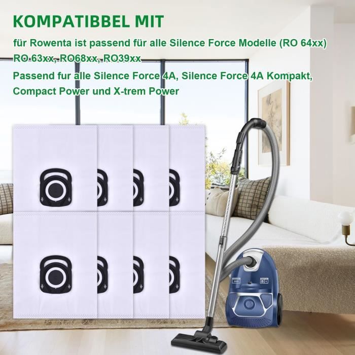 12 Sacchetti Compatibili Per Hygiene + ZR200520 ZR200720 ZR200920 Silence Force Compact Power X Trem Power Ro64xx Ro63xx Ro68xx Ro39xx Per Rowenta 92247093