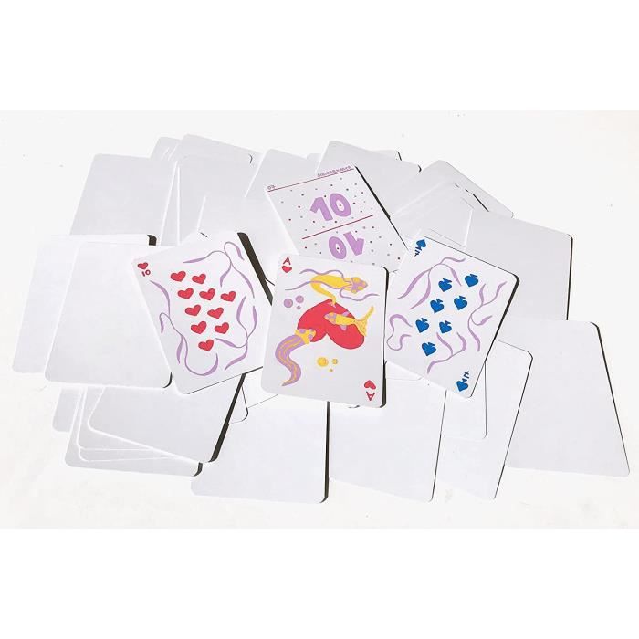 Cartes à jouer blanches vierges, carton de jeu (320 grammes), taille poker  (63 x 88 mm) (recto blanc - verso blanc, 110 cartes[616] - Cdiscount Jeux -  Jouets