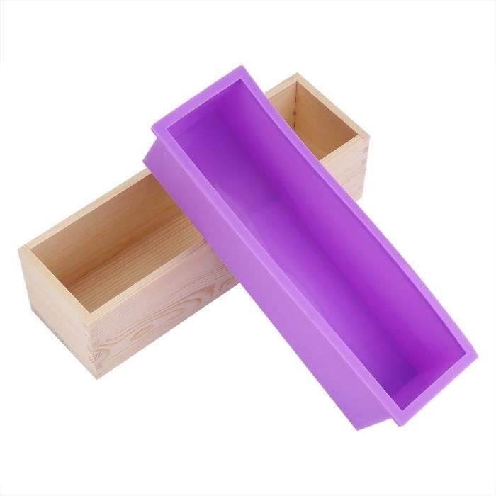 Moule à savon en silicone rectangulaire en bois multifonction