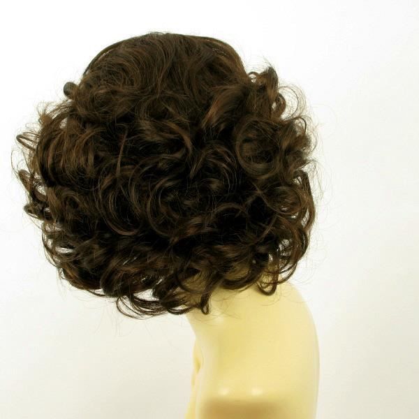 Perruque Femme Mi-longue Bouclée Châtain Méché Cuivré TRYCIA - Synthétique - Bonnet Moyen - Neuf Avec étiquettes