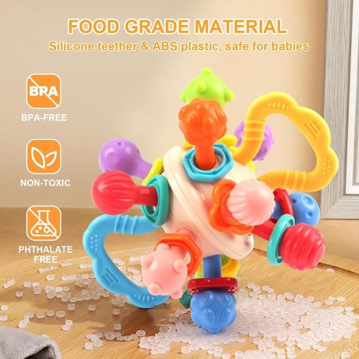 Jouets De Dentition Sensoriels Pour B?�b?�,Jouets De Dentition Montessori,Hochets Pour Nourrisson 