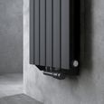 Sogood radiateur pour chauffage central 160x31cm radiateur à eau chaude panneau double couches vertical noir-gris-3