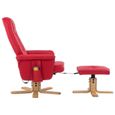 Fauteuil relax WORD - Fauteuil de Salon Moderne de massage avec repose-pieds Rouge Similicuir®SJVMEX®-3