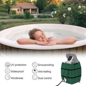 Housse Pompe Spa Ajustable - Imperméable Oxford 600D | Fenêtre PVC | Protection Intempéries