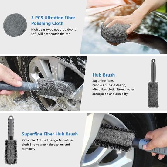 Kit de lavage de voiture 6 Outils de nettoyage de voiture PCS avec