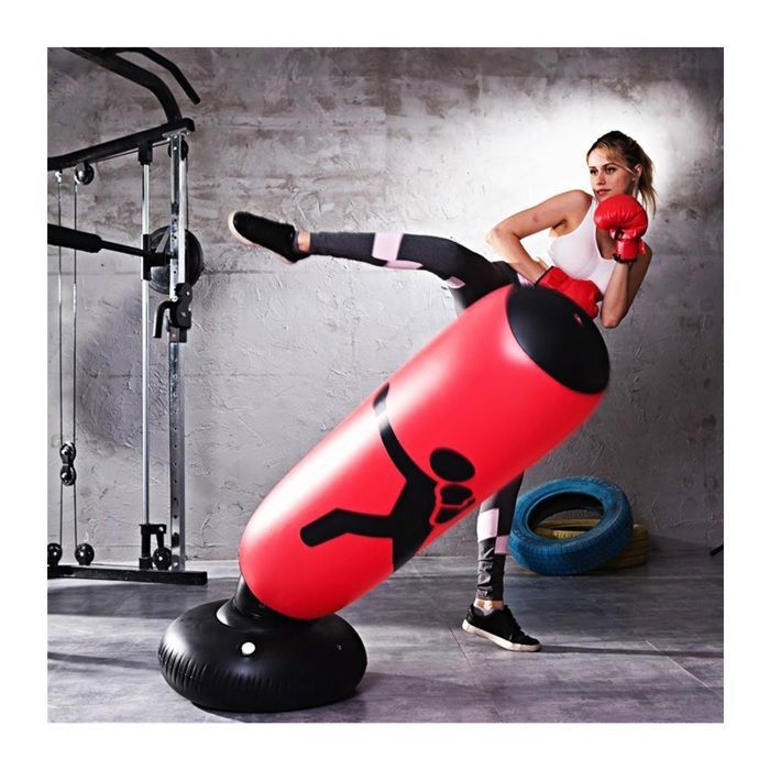 Sac De Frappe Autoportant Gonflable 160 Cm – Punching Bag Adulte Et Ado Pour Boxe, MMA, Muay Thai – Fitness Et Décompression