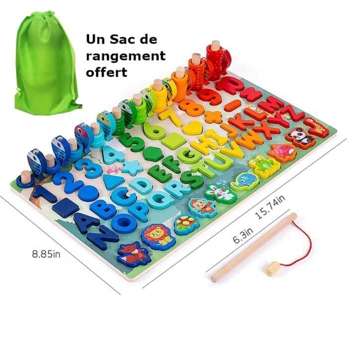 MARAYAN Jeux Montessori 2 3 4 5 ans, Jouet en bois enfant, Jeu éducatif,  apprendre Alphabet, a compter à lire, cadeau fille garçon - Cdiscount Jeux  - Jouets