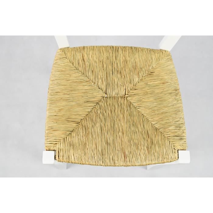 Chaise Venise Bois Blanc Avec Assise Paille De Riz - Fabriqué En Italie