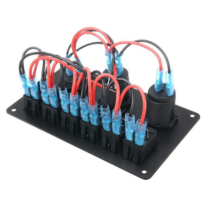 KAOLALI Panneau 6 Gang Interrupteurs à Bascule LED 12V/24V Étanche - Tableau Électrique Bateau Voiture