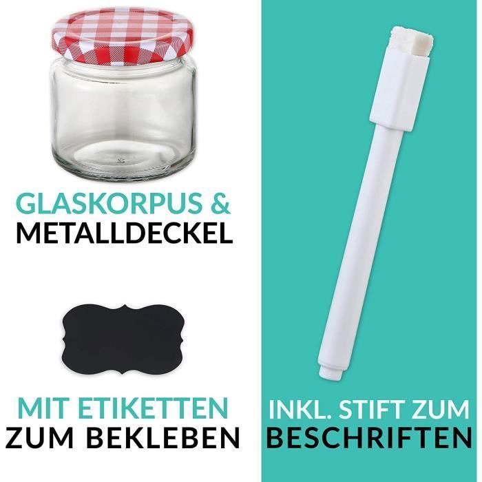 Lot De 24 Pots à Confiture En Verre 350 Ml - Avec Couvercles Dorés 82 Mm, Pour Conserves, Miel, DIY - 11