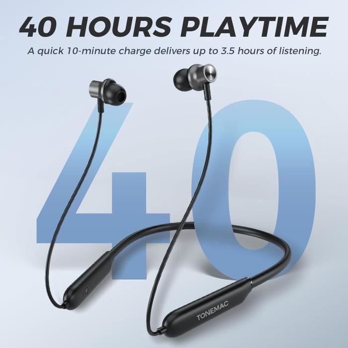 Écouteurs Bluetooth 5.0 Tour De Cou - Anti-chute, Sans Fil, Mains Libres, Modèle ID987