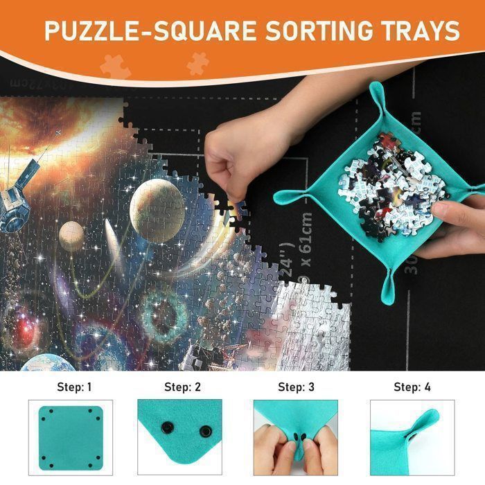 Tapis Puzzle 2000 Pièces Tapis De Puzzle - ZGEER - 103x72cm - Feutre Antidérapant - Sac De Rangement Inclus - Jusqu'à Tapis De Puzzle à Rouler