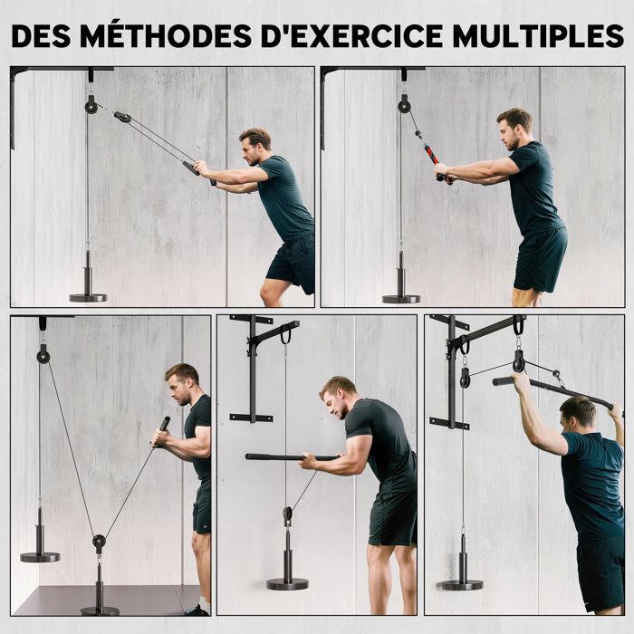 Poulie Musculation Maison SPORTNOW Entra nement Des Bras LAT poulie-musculation-maison-sportnow-entra-nement-des-bras-lat