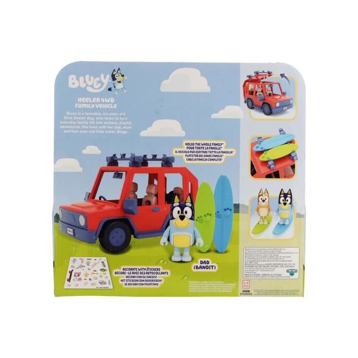 Bluey - vehicule familial 4x4 et une figurine 8 cm, figurines