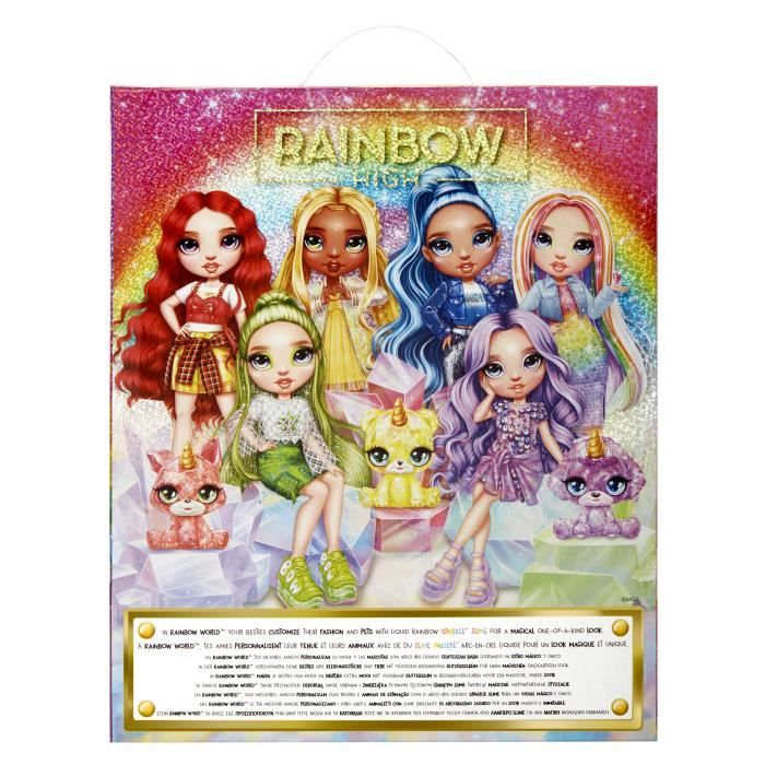 RAINBOW HIGH Littles Daisy Madison - Petite Poupée Articulée 14cm Jaune Avec Sac Et Ourson Magique