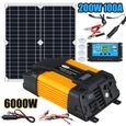Kit de panneau solaire 200W 6000W Générateur d'énergie solaire complet 100A Home 110V Grid System-0