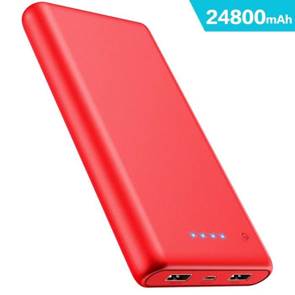 QTshine Batterie Externe 24800mAh Power Bank Ultra-Grande Capacité Portable Chargeur 2 Ports USB Sortie Compatible avec iPhone Huawei,Samsung Galaxy et Autres Smartphones 