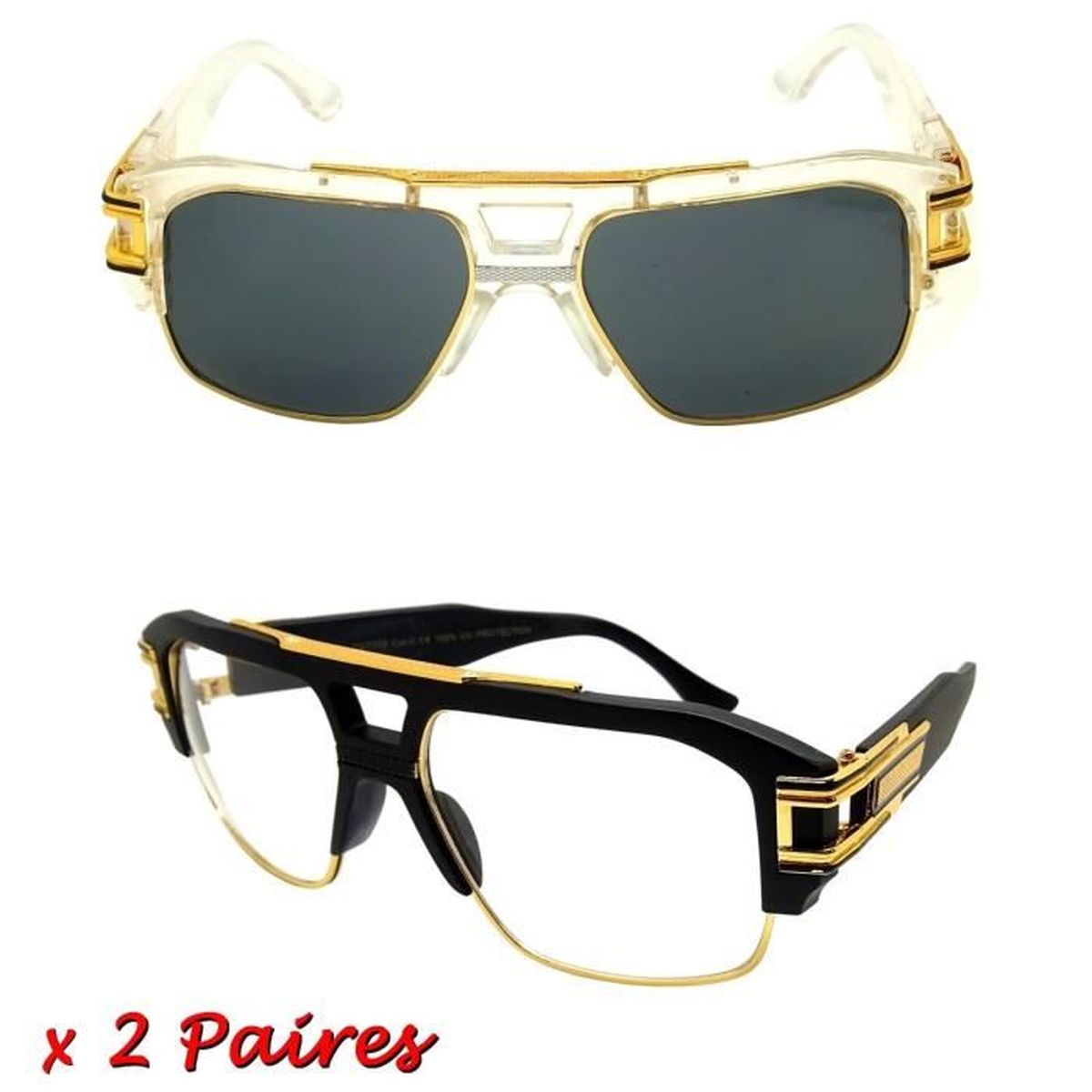 Lot De 4 Lunettes De Soleil Unisexe - Monture Métal - Verres UV400 - Style Rétro