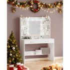 HZUANERI Coiffeuse avec Miroir et éclairage LED, Luminosité Réglable, Coiffeuse avec étagères, Table de Maquillage pour Chambre à Coucher