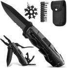 WILTEC CulinaX® - 14 en 1 Multifonction, Pliant, Pince Multifonctions, Couteau Suisse de Poche Survie en Acier Inox randonnee cadeau