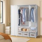 ALIGHTUP - Armoire Penderie avec 4 boîtes de rangement, Armoire de chambre, Armoire de Rangement, - Blanc,144*45*166.5cm