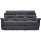 Canapé de Relaxation 3 places en Tissu Gris LÉON - Gris foncé - L191 x 94 x 100cm - LOUNGITUDE