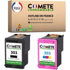 303 - Pack de 2 Cartouches d'Encre Compatible HP 303 - COMETE CONSOMMABLE - Noir et Couleurs - Rendement élevé