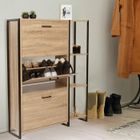 IDMARKET Meuble à chaussures 18 paires LUIS 3 portes avec étagère design industriel