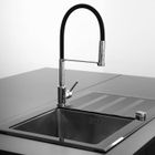 ESSEBAGNO Mitigeur d'évier avec douchette chrome/noir Delisilicon