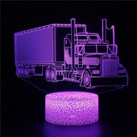 3D Camion Tracteurs LED Lampe d'illusion Optique veilleuse 3D Décoration Chambre Chevet Table de Enfant Cadeau Fête Anniversaire