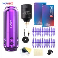 Mast Sensor Custom Brushless Motor Machine Kit with Rechargeable Adapter Battery 4.0mm Stroke Tattoo Pen Mast Pro Cartridge Set