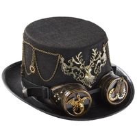 Chapeau magique victorien, chaîne, lunettes, tête de cerf, Steampunk, gothique, Halloween, accessoire de spec