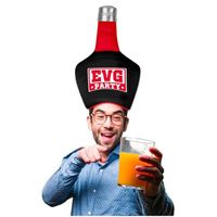 Bonnet humoristique bouteille 'Enterrement de vie de garçon - EVG' noir rouge - 43x29 cm [Q6718]