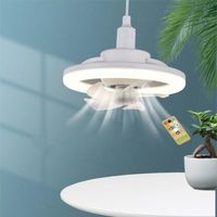 LED Fan Plafonnier,YSTP 30cm Lampe de ventilateur LED ventilateur de plafond dimmable Avec télécommande 60W(Blanc)